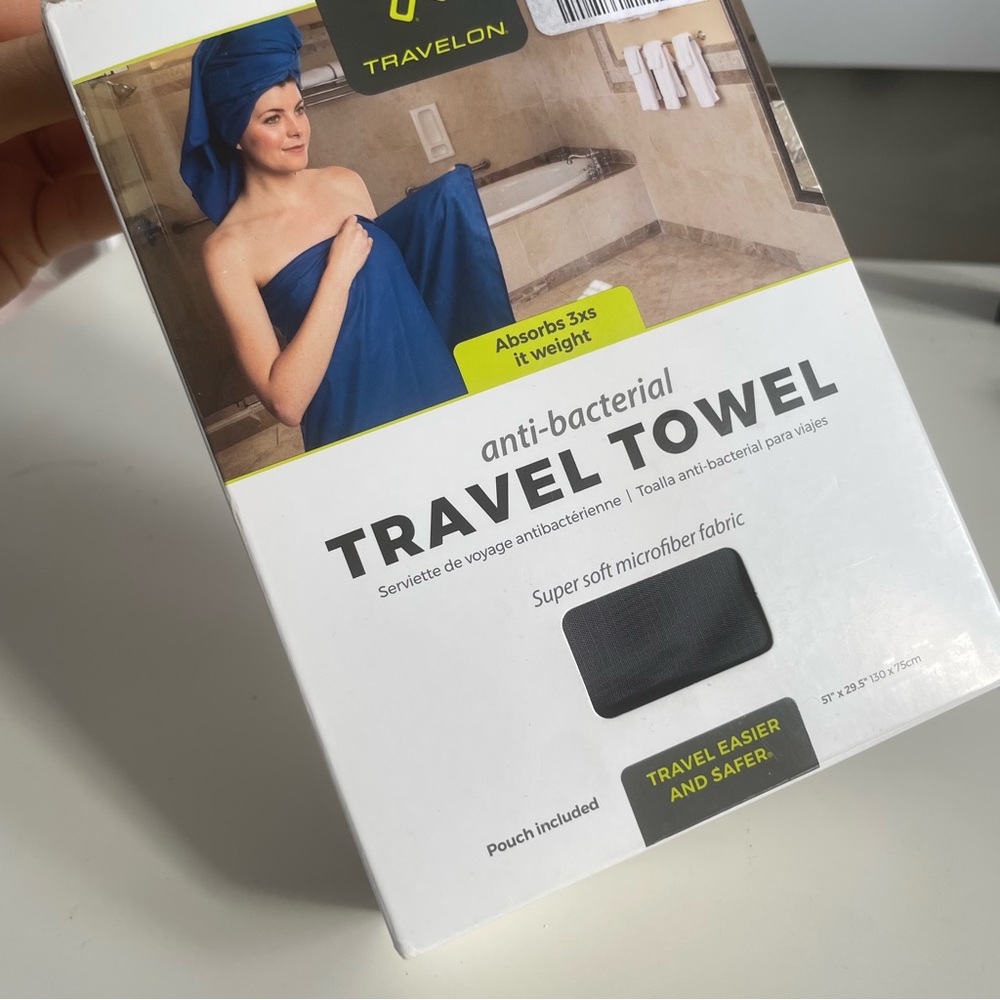 Travelon Anti-Bacterial Towel Travel Accessory, Grey